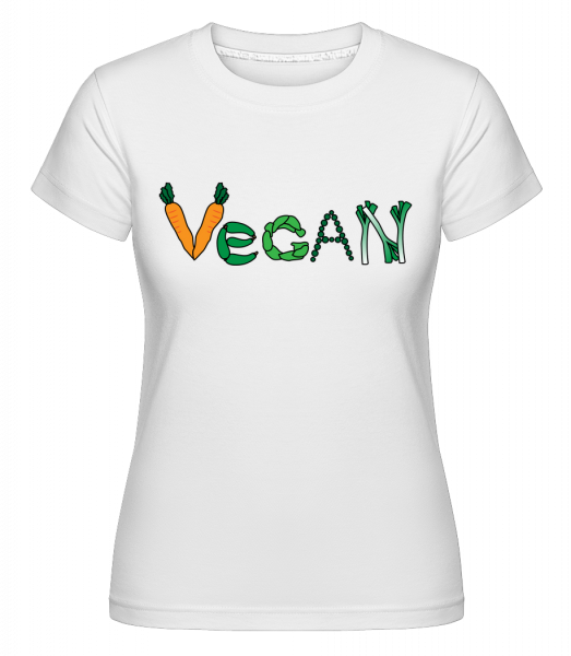 vegan zelenina -  Shirtinator tričko pro dámy - Bílá - Napřed