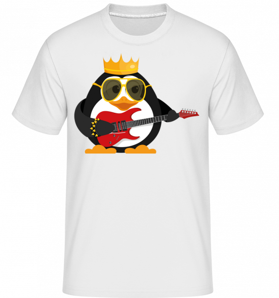 Penguin King Guitar -  Shirtinator tričko pro pány - Bílá - Napřed
