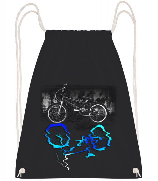 Bicycle Puddle - Drawstring batoh se šňůrkami - Černá - Napřed
