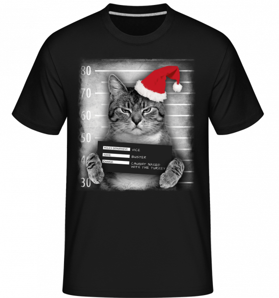 Cat XMas Guilty -  Shirtinator tričko pro pány - Černá - Napřed