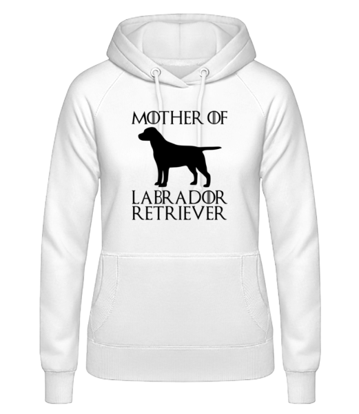 Matka Labradorský retrívr - Dámská mikina s kapucí - Bílá - Napřed
