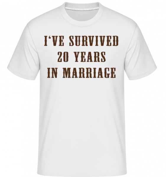 I've Survived 20 Years In Marria -  Shirtinator tričko pro pány - Bílá - Napřed