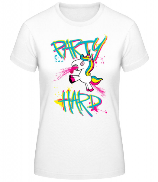 Party Hard Unicorn - Dámské basic tričko - Bílá - Napřed