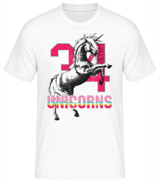 34 Unicorns - Pánské basic tričko - Bílá - Napřed