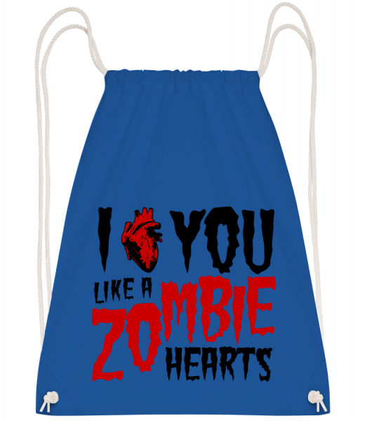 I Like You Like A Zombie Hearts - Drawstring batoh se šňůrkami - Královská modrá - Napřed