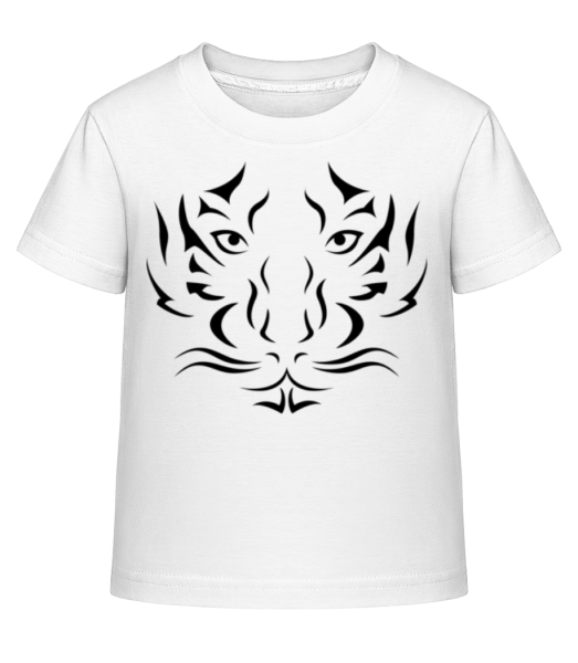 Tiger Head - Dĕtské Shirtinator tričko - Bílá - Napřed