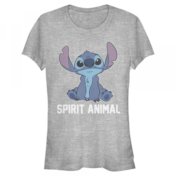 Disney Classics - Lilo & Stitch - Stitch Spirit Animal v2 - Dámské Tričko - Melírově šedá - Napřed