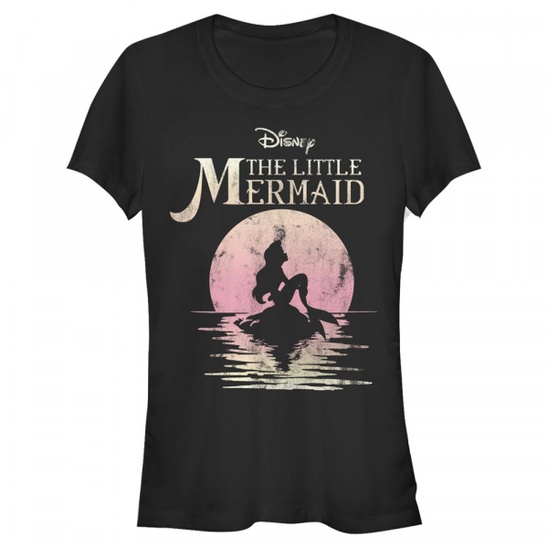 Disney - Malá mořská víla - Malá mořská víla Mermaid Moon - Dámské Tričko - Černá - Napřed