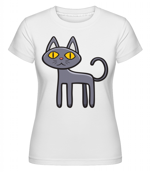 Spooky Cat -  Shirtinator tričko pro dámy - Bílá - Napřed