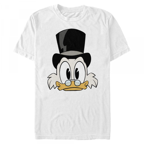 Disney Classics - Kačeří příběhy - Strýček Skrblík Scrooge Big Face - Pánské Tričko - Bílá - Napřed