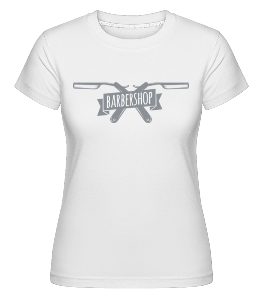 holičství Logo -  Shirtinator tričko pro dámy - Bílá - Napřed