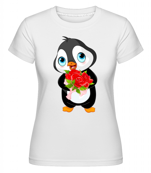 Cute Love Penguin -  Shirtinator tričko pro dámy - Bílá - Napřed