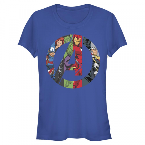 Marvel - Logo Avengers Heroes Icon - Dámské Tričko - Královská modrá - Napřed