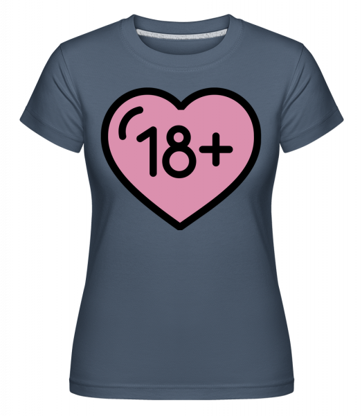 Láska 18+ Icon -  Shirtinator tričko pro dámy - Džínovina - Napřed