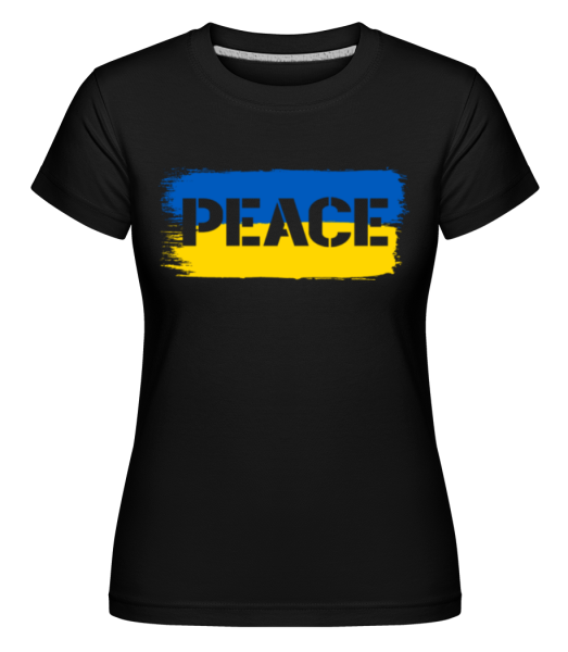Peace Ukrajina vlajka -  Shirtinator tričko pro dámy - Černá - Napřed