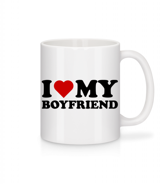 I Love My Boyfriend - Keramický hrnek - Bílá - Napřed