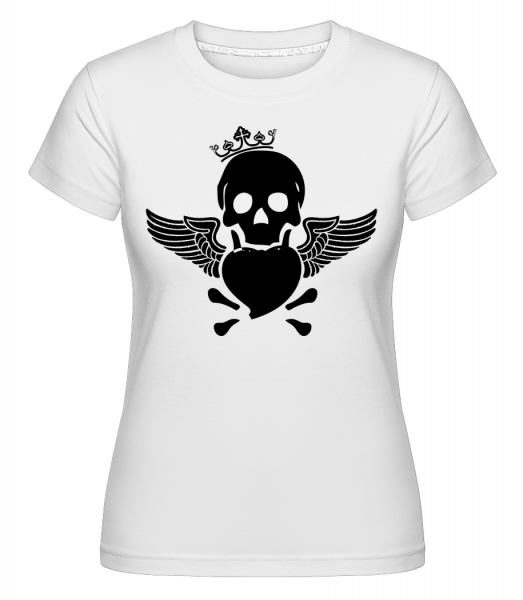 Skull Heart -  Shirtinator tričko pro dámy - Bílá - Napřed