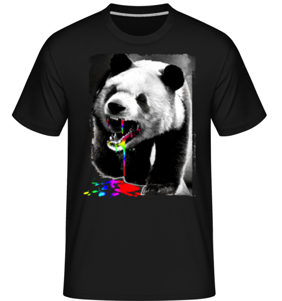 Panda Eat Unicorn -  Shirtinator tričko pro pány - Černá - Napřed