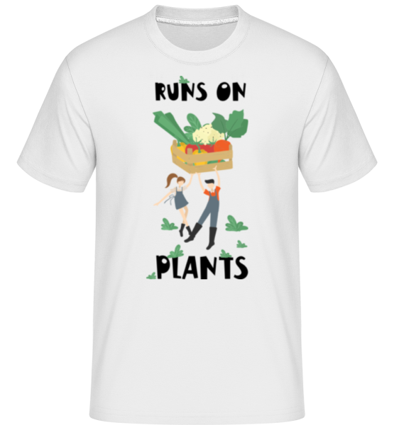 Runs On Plants -  Shirtinator tričko pro pány - Bílá - Napřed
