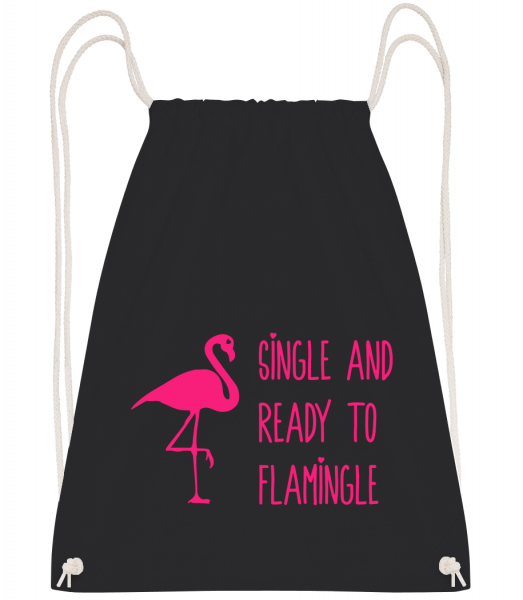 Single And Ready To Flamingle - Drawstring batoh se šňůrkami - černá - Napřed