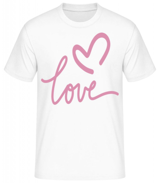 Love - Pánské basic tričko - Bílá - Napřed