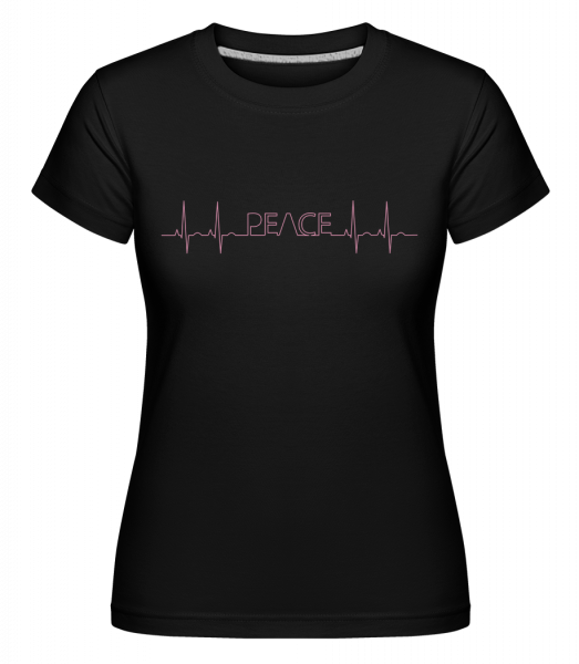 Peace Heartbeat -  Shirtinator tričko pro dámy - Černá - Napřed