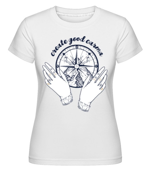 Create Good Carma -  Shirtinator tričko pro dámy - Bílá - Napřed