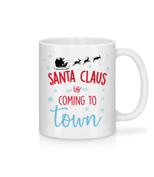 Santa Claus Is Coming To Town - Keramický hrnek - Bílá - Napřed