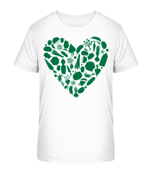 vegetariánská Heart - Detské Bio tričko Stanley Stella - Bílá - Napřed