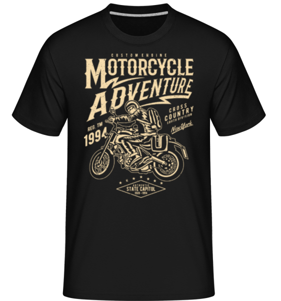 Motorcycle Adventure -  Shirtinator tričko pro pány - Černá - Napřed