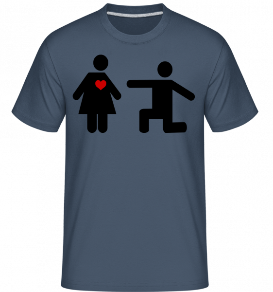 Žena a muž se srdcem Logo -  Shirtinator tričko pro pány - Džínovina - Napřed