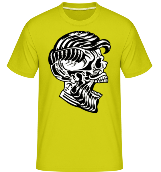 Hipster Skull -  Shirtinator tričko pro pány - Limetová - Napřed