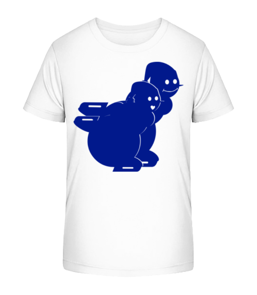 Bruslení sněhuláci modrá - Detské Bio tričko Stanley Stella - Bílá - Napřed