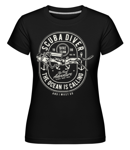 Scuba Diver -  Shirtinator tričko pro dámy - Černá - Napřed