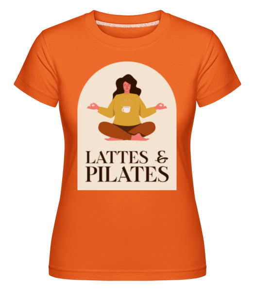 Lattes And Pilates -  Shirtinator tričko pro dámy - Oranžová - Napřed