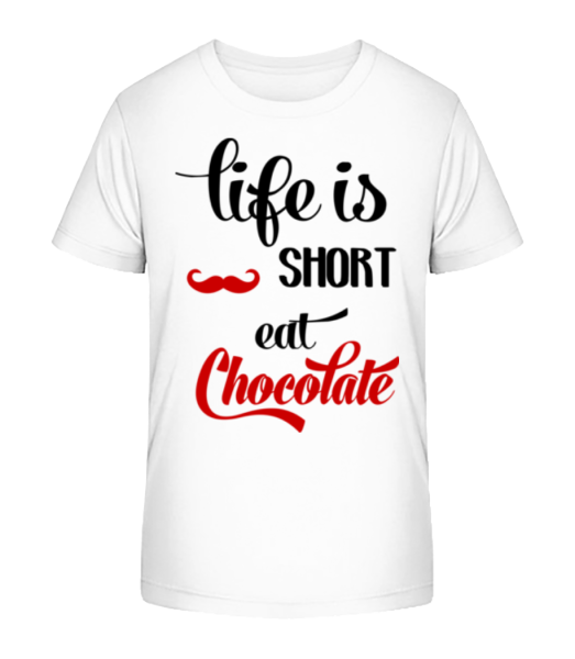 Život je krátký, jíst čokoládu - Detské Bio tričko Stanley Stella - Bílá - Napřed