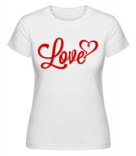 Love Sign Red -  Shirtinator tričko pro dámy - Bílá - Napřed