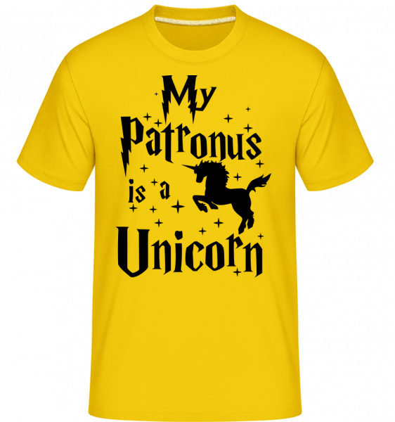 My Patronus Is A Unicorn -  Shirtinator tričko pro pány - Zlatožlutá - Napřed