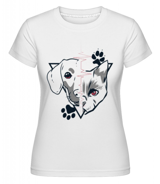Cat And Dog -  Shirtinator tričko pro dámy - Bílá - Napřed