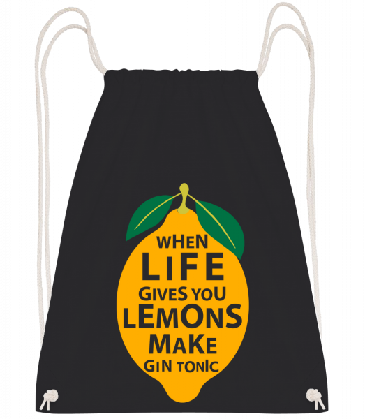 When Life Gives You Lemons - Drawstring batoh se šňůrkami - Černá - Napřed