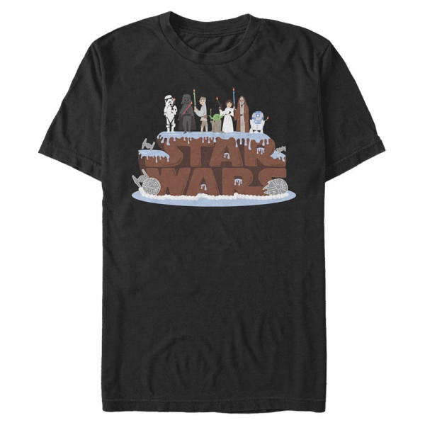Star Wars - Skupina Birthday Cake - Narozeniny - Pánské Tričko - Černá - Napřed