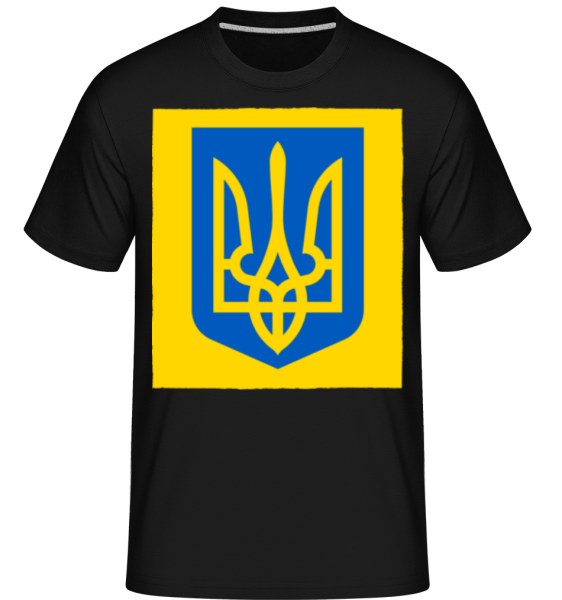 Erb Ukrajiny -  Shirtinator tričko pro pány - Černá - Napřed