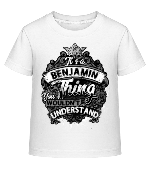 Je to věc Benjamin - Dĕtské Shirtinator tričko - Bílá - Napřed