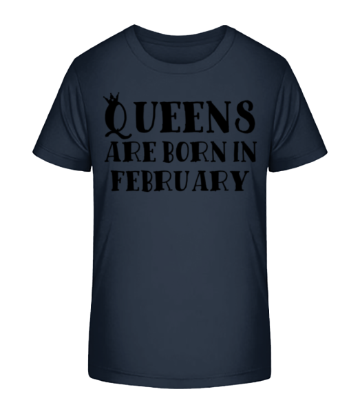 Queens se rodí v únoru - Detské Bio tričko Stanley Stella - Namořnická modrá - Napřed