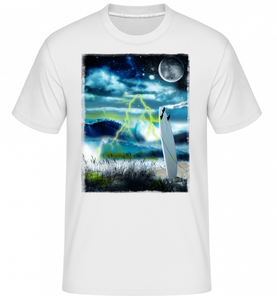 Beach V Space -  Shirtinator tričko pro pány - Bílá - Napřed