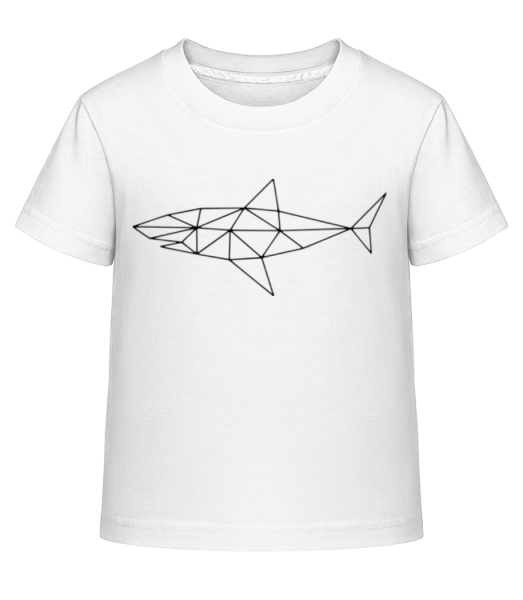 polygon žralok - Dĕtské Shirtinator tričko - Bílá - Napřed