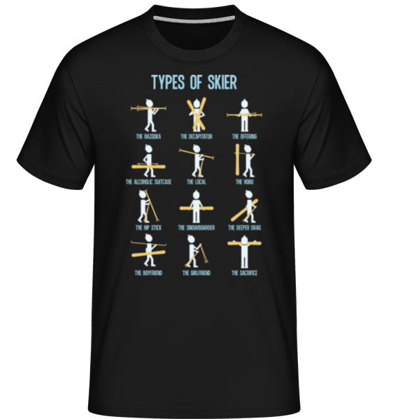 Types Of Skier -  Shirtinator tričko pro pány - Černá - Napřed