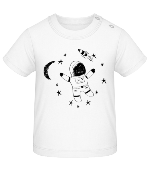 Astronaut Rocket - Tričko pro miminka - Bílá - Napřed