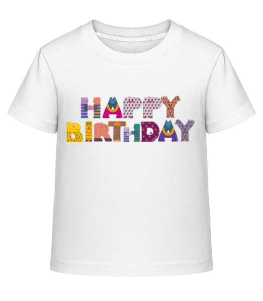 Happy Birthday Letters - Dĕtské Shirtinator tričko - Bílá - Napřed