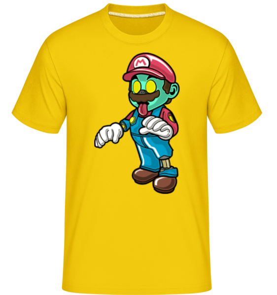 Super Mario Zombie -  Shirtinator tričko pro pány - Zlatožlutá - Napřed